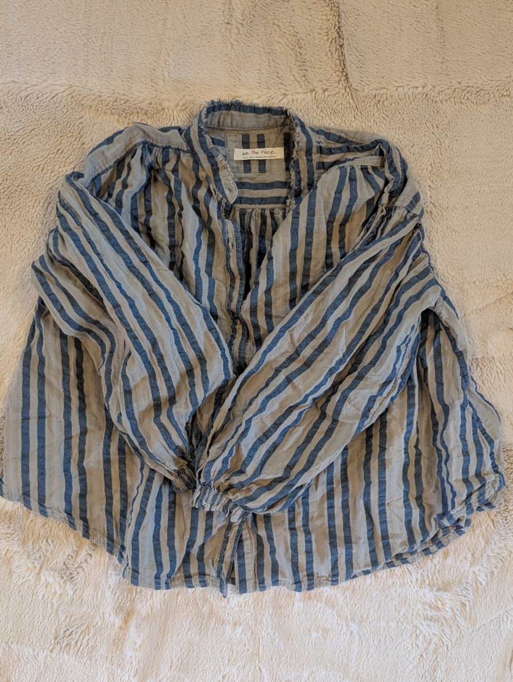 We The Free Blue and White Striped Top